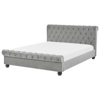 BETT 160/200cm Hellgrau Avallon - Hellgrau, Textil (160/200cm) - Beliani
