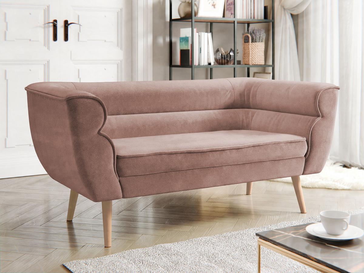 SOFA Bal 2 - Rosa/Naturfarben, Holz/Textil (142/75/74cm) - MIRJAN24