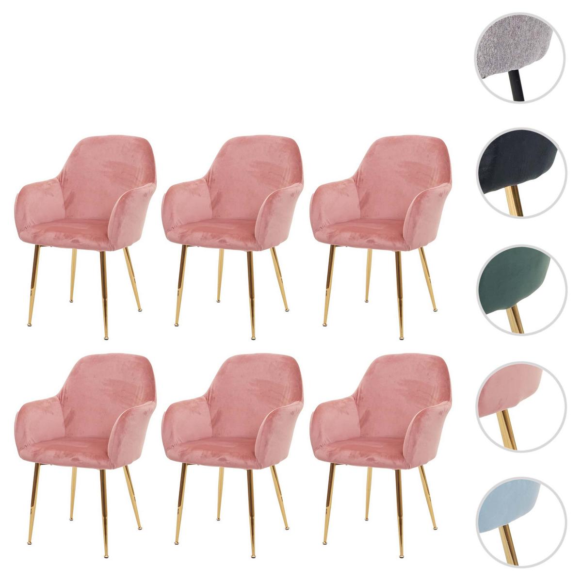 ESSZIMMERSTUHL Altrosa 6er-Set - Altrosa/Rosa, Textil (57/83/57cm) - MCW