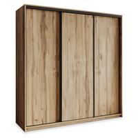 SCHWEBETÜRENSCHRANK NISSE 200/205/60 cm 3-türig Eiche Wotan - Eiche Wotan, Holzwerkstoff (200/205/60cm) - MASSENO