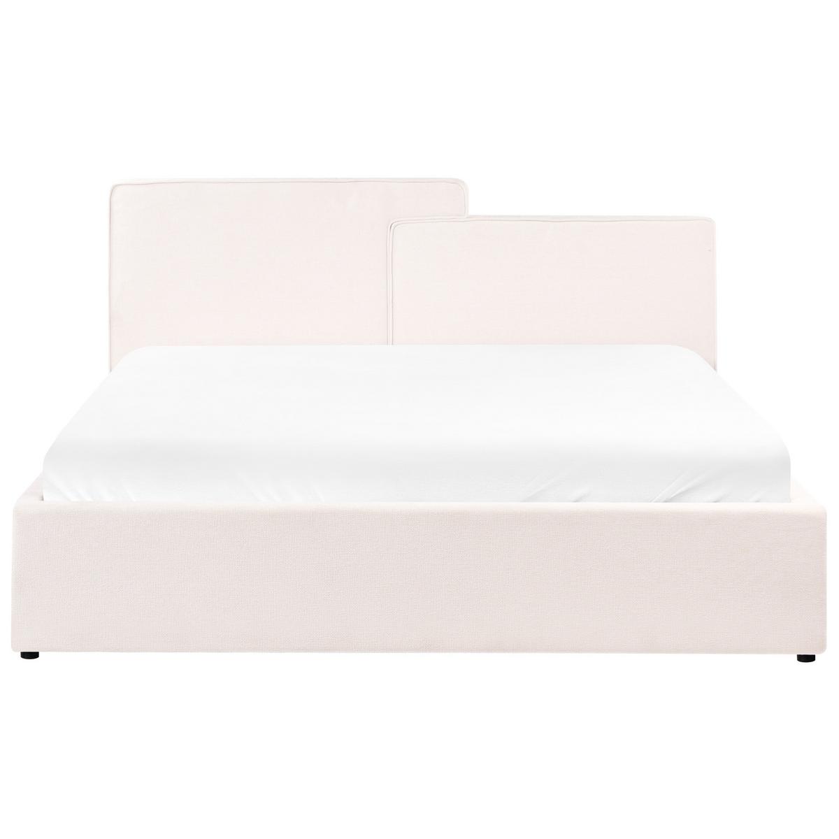 BETT mit Stauraum 180/200 cm Stoff Cremeweiß Lagarde - Creme, Textil (180/200cm) - Beliani
