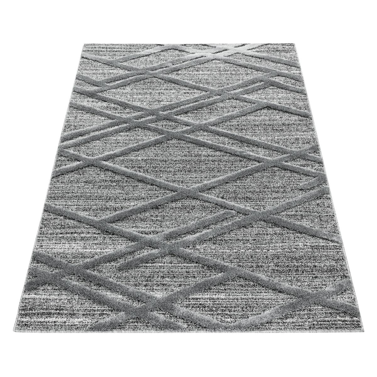 HOCHFLORTEPPICH EISACK, im Boho-Stil, aus Polypropylen, Grau, 280 x 370 cm - Grau, Textil (370/280cm) - KADIMA DESIGN