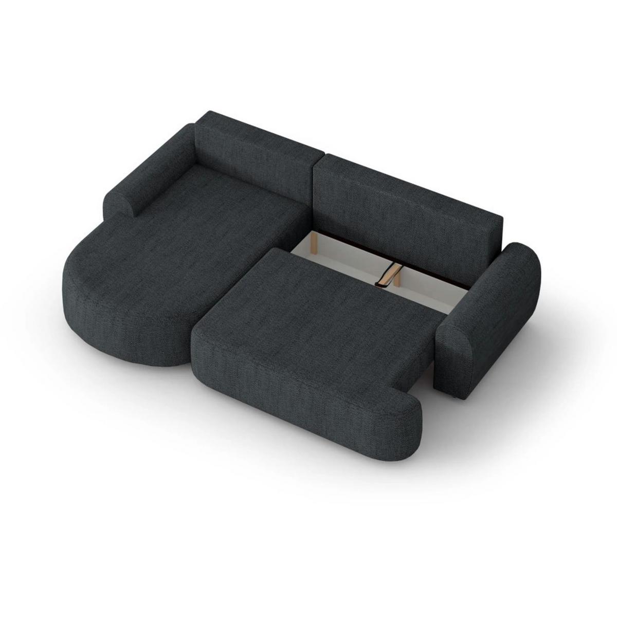 ECKSCHLAFSOFA Olivio L Anthrazit - Anthrazit/Schwarz, Kunststoff/Textil (266/170cm) - Beautysofa