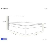 BOXBETT Terra mit Bettkasten, Braun Boucle 180x200 cm – inkl. H3 Matratze und H3 Foam Topper - Braun, Holz/Holzwerkstoff (180/200cm) - WFL GROUP