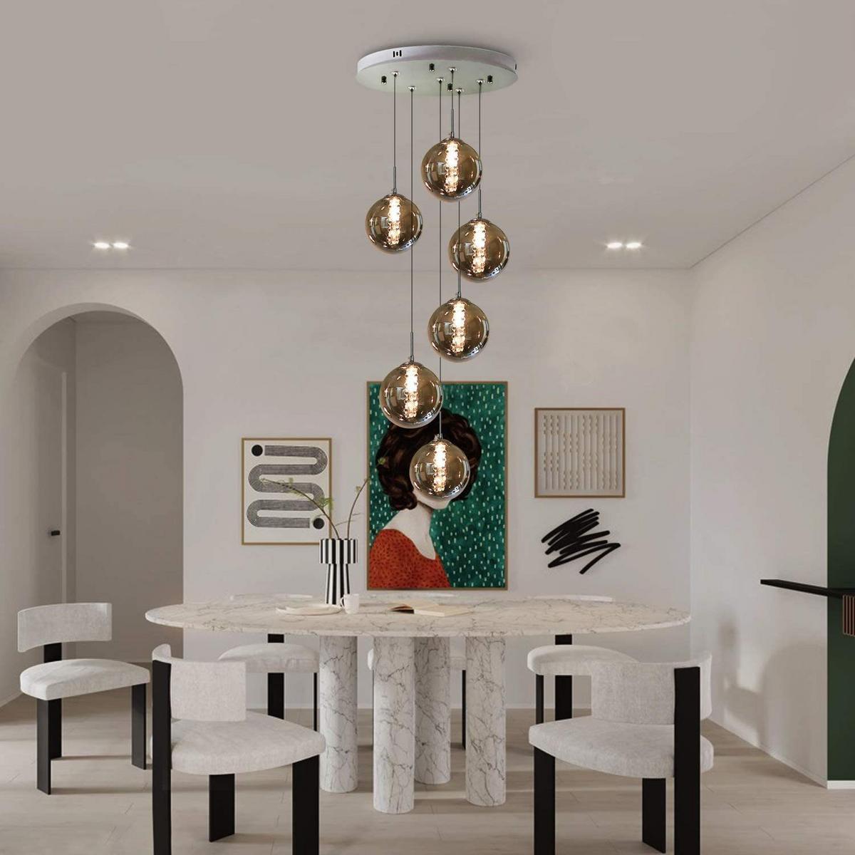 LED-HÄNGELEUCHTE Leuchtjorn 30/30/150 cm - Grau, Glas (30/30/150cm) - ZMH