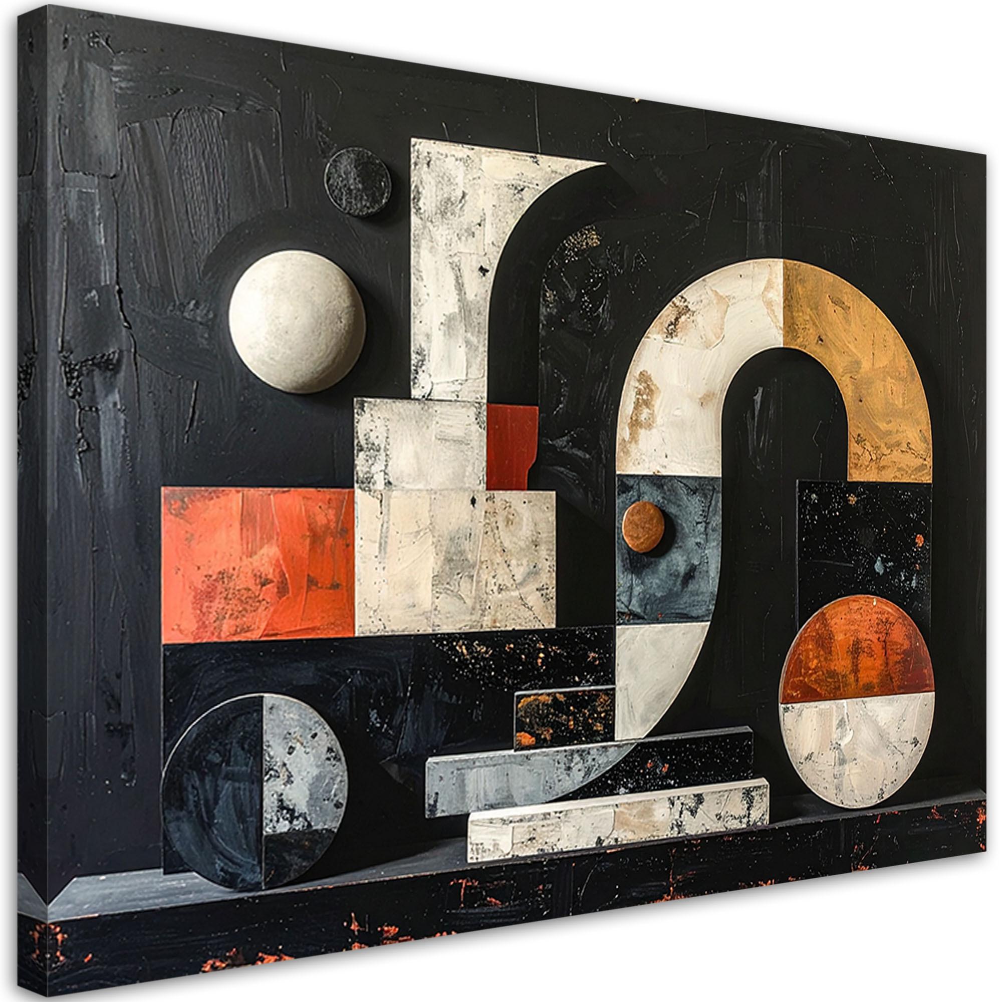 LEINWANDBILD Abstraktion 30x20cm - Schwarz, Textil (30/20cm) - Feeby
