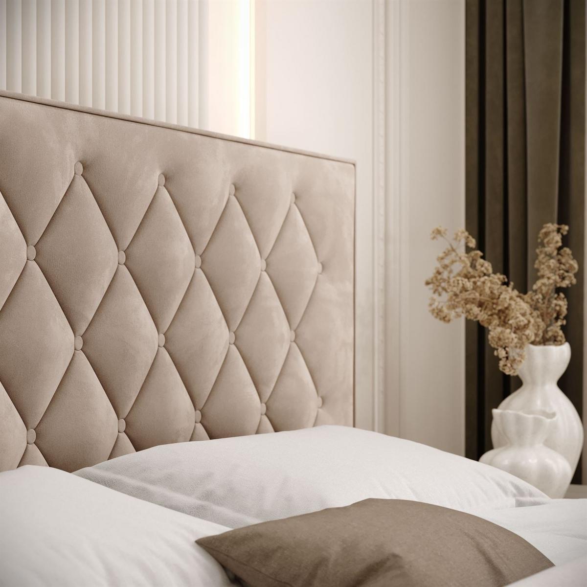 POLSTERBETT INEZ mit Bettkasten 180x200 cm Royal Velvet 170 - Beige, Textil - Lookway