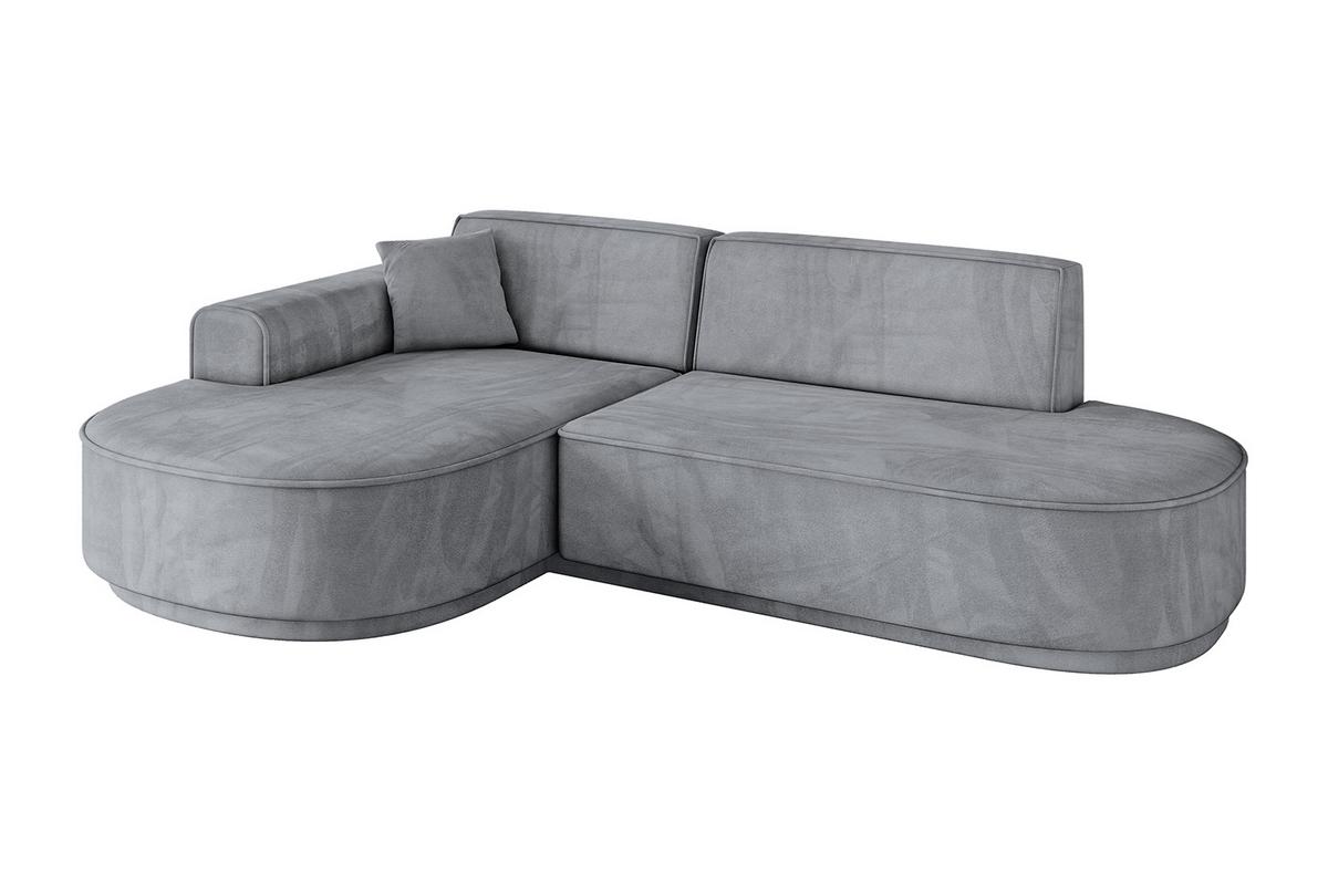 ECKSOFA Ottomane Links MARI-L1 - 243x171x79 cm Grau Velours - Schwarz/Grau, Holzwerkstoff/Kunststoff (243/171cm) - ALTDECOR