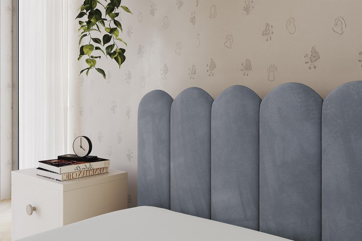 EINZELLBETT Jugendbett mit Bettkasten, Rechts - ARTY 80x200 Grau - Blaugrau, Holzwerkstoff/Textil (80/200cm) - ALTDECOR