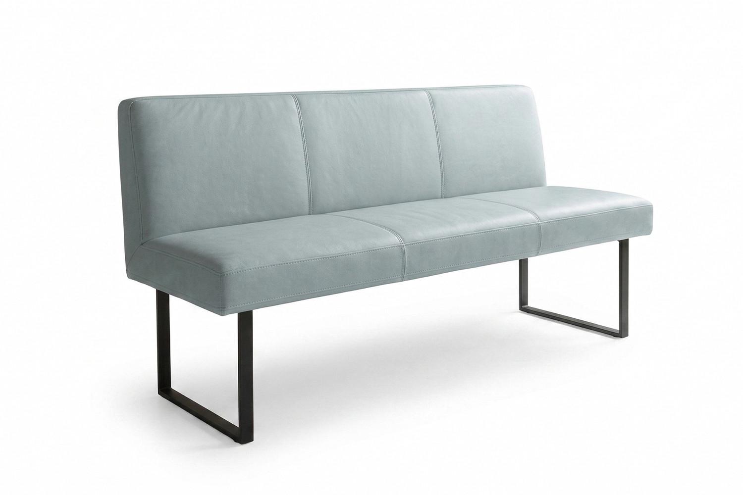 ESSZIMMERBANK ELEEN Hellblau Leder - Hellblau, Leder (163/85/69cm) - KAWOLA