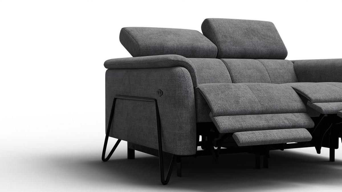 RELAXSOFA RODEN 2-Sitzer, dunkelgrau - Dunkelgrau, Holz/Textil (152/82/103cm) - Wozimo