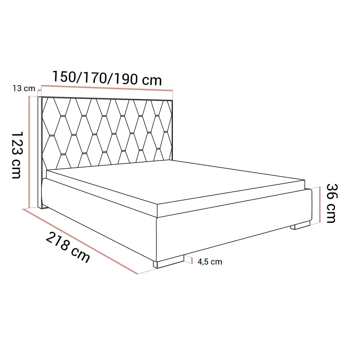 POLSTERBETT IZOLDA mit hohem Kopfteil 140x200 cm Royal Velvet 196 - Braun, Textil - Lookway