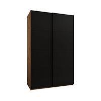 SCHWEBETÜRENSCHRANK 245,5/160/64 2-türig - Schwarz/Eiche Artisan, Holz/Metall (160/245/64cm) - Abiks Möbel