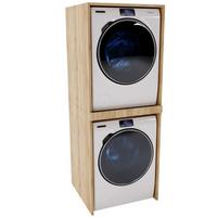 WASCHMASCHINENSCHRANK für Waschmaschine & Wäschetrockner 66/180/51 - Beige, Holzwerkstoff (66/180/51cm) - RAUMHIRSCH FURNITURE