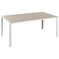 GARTENTISCH Glas beige 160/90 cm Catania - Beige, Glas (91/160/71cm) - Beliani