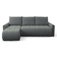 ECKSOFA Timmone Aschgrau Chenille 230 cm - Schwarz/Grau, Kunststoff/Textil (230/149cm) - Selsey
