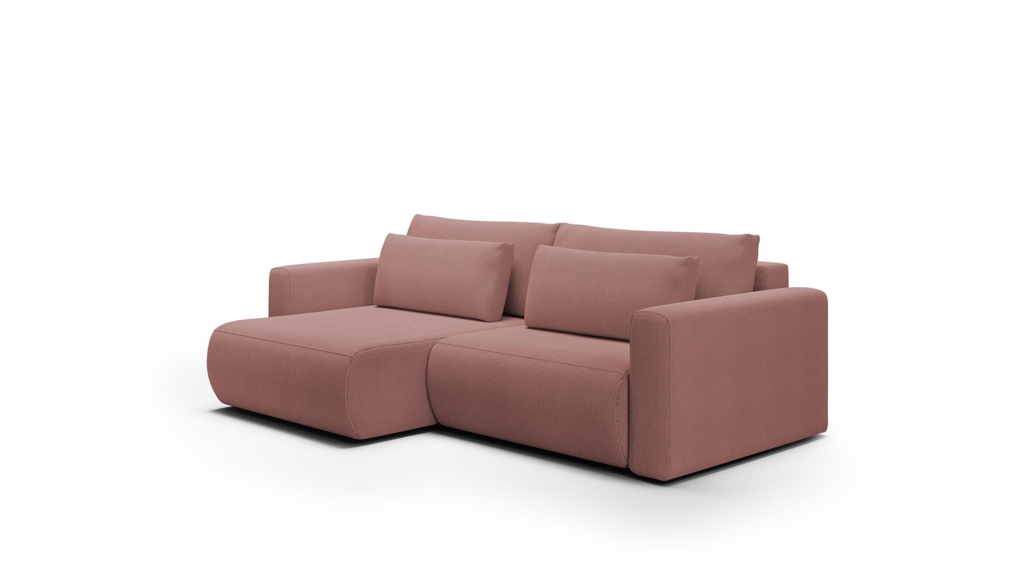 ECKSOFA Chaira Mit Schlaffunktion - Rosa, Holzwerkstoff/Textil (240/149cm) - Fun Möbel