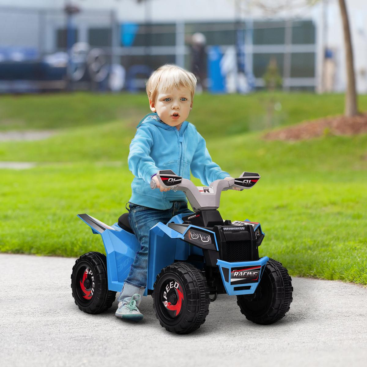 ELEKTRO Kinderquad, Mini Elektroquad mit Vorwärts-, Rückwärtsfunktion, Blau - Blau, Metall (70/41.5/48.5cm) - HOMCOM
