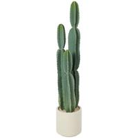 KUNSTPFLANZE Kunststoff Grün - Beige/Grün, Kunststoff (111cm) - HOMCOM