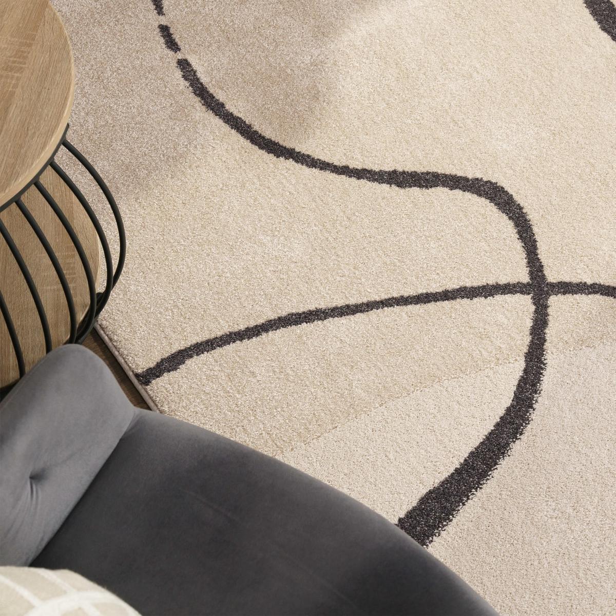 KURZFLORTEPPICH, abstrakt, Florhöhe 12 mm, Creme, 200 x 290 cm - Beige, Textil (290/200cm) - KADIMA DESIGN
