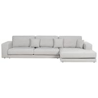 ECKFSOFA 5-Sitzer Stoff Hellgrau linksseitig Lofoten - Hellgrau/Schwarz, Textil (350/187cm) - Beliani