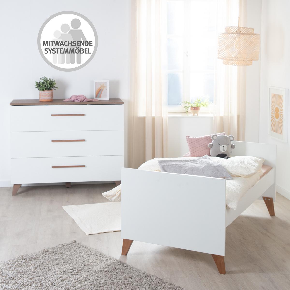 BABYZIMMERSET Ole 3-teilig - Weiß, Holzwerkstoff (118/190/52cm) - Roba