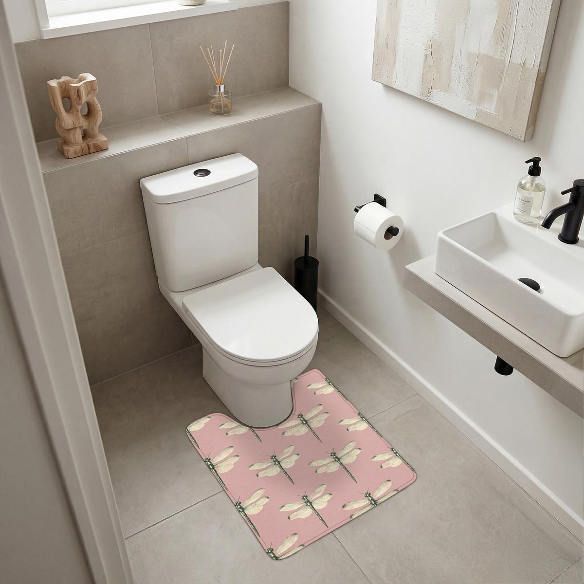 WC-VORLEGER Lillibells - Muster - Rosa Toilettenvorleger 55x60 cm - Rosa, Textil (55/1cm) - OnlyWow