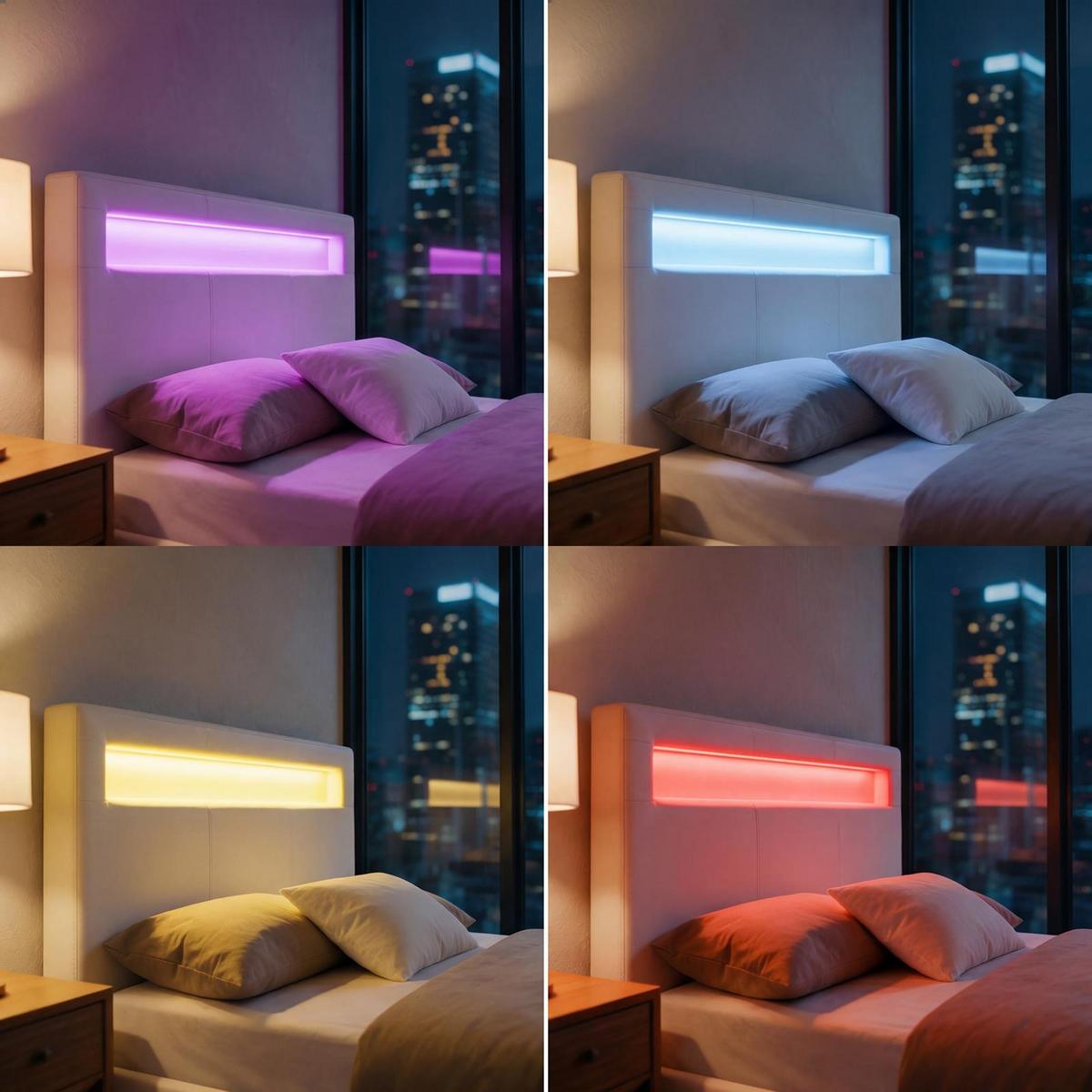 POLSTERBETT MIT LED MIRASOL 120X200 CM - Weiß, Textil (120/200cm) - CARO-Möbel
