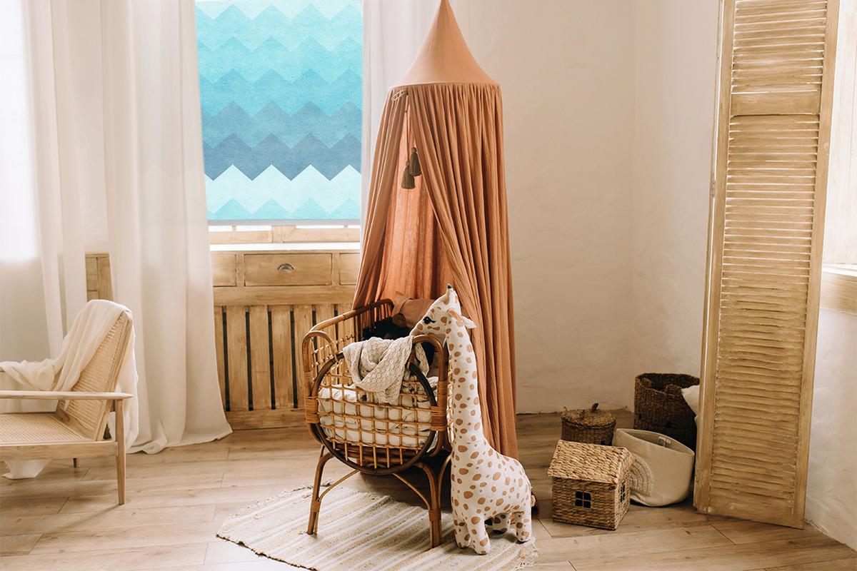 INNENROLLO - Fensterrollo - Rollo - 110x140 cm - Bemalte Berge - Blau, Kunststoff (110/140/0.5cm) - TULUP