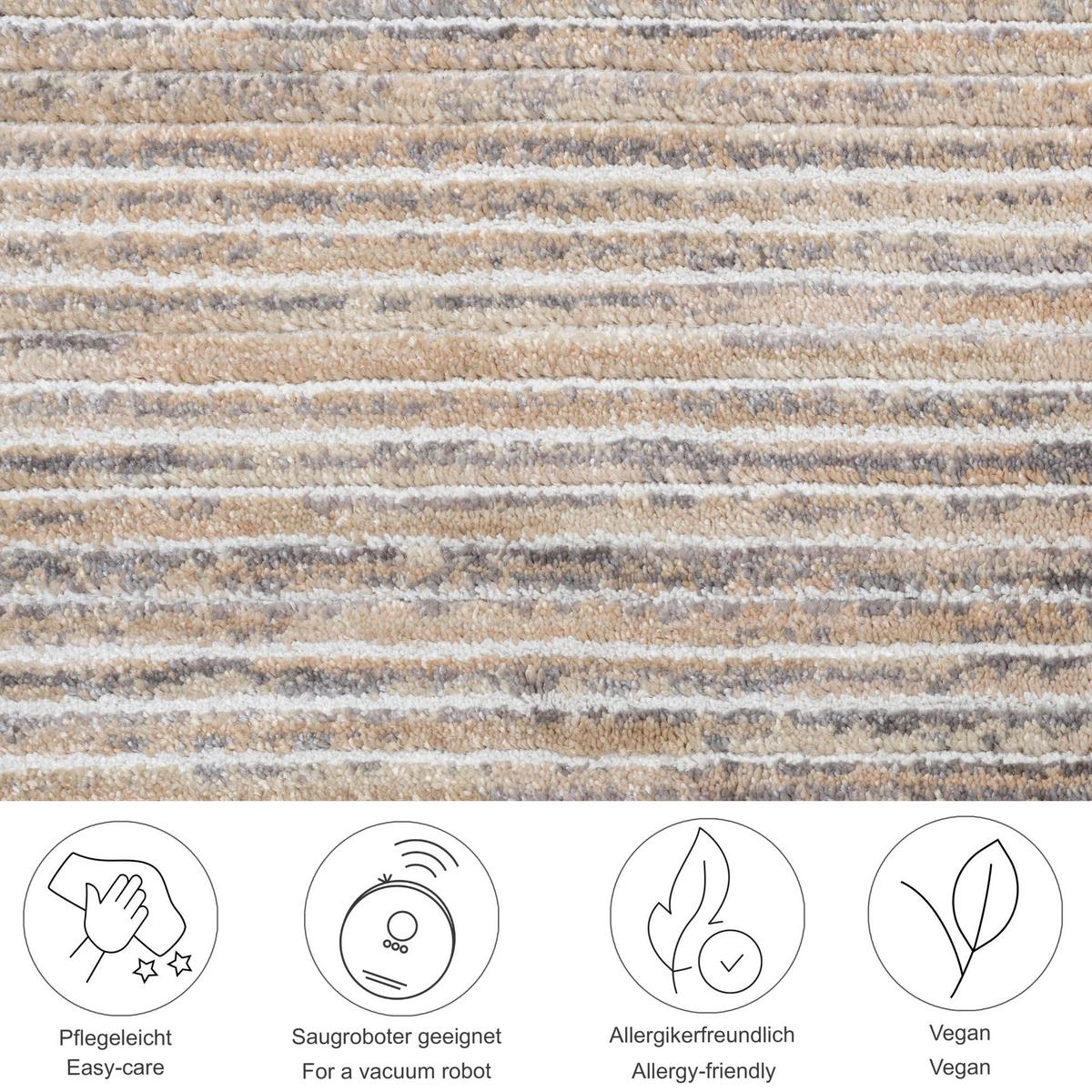 FLACHWEBETEPPICH Corduletta 80x150 cm - Beige, Textil (80/150cm) - Gino Falcone