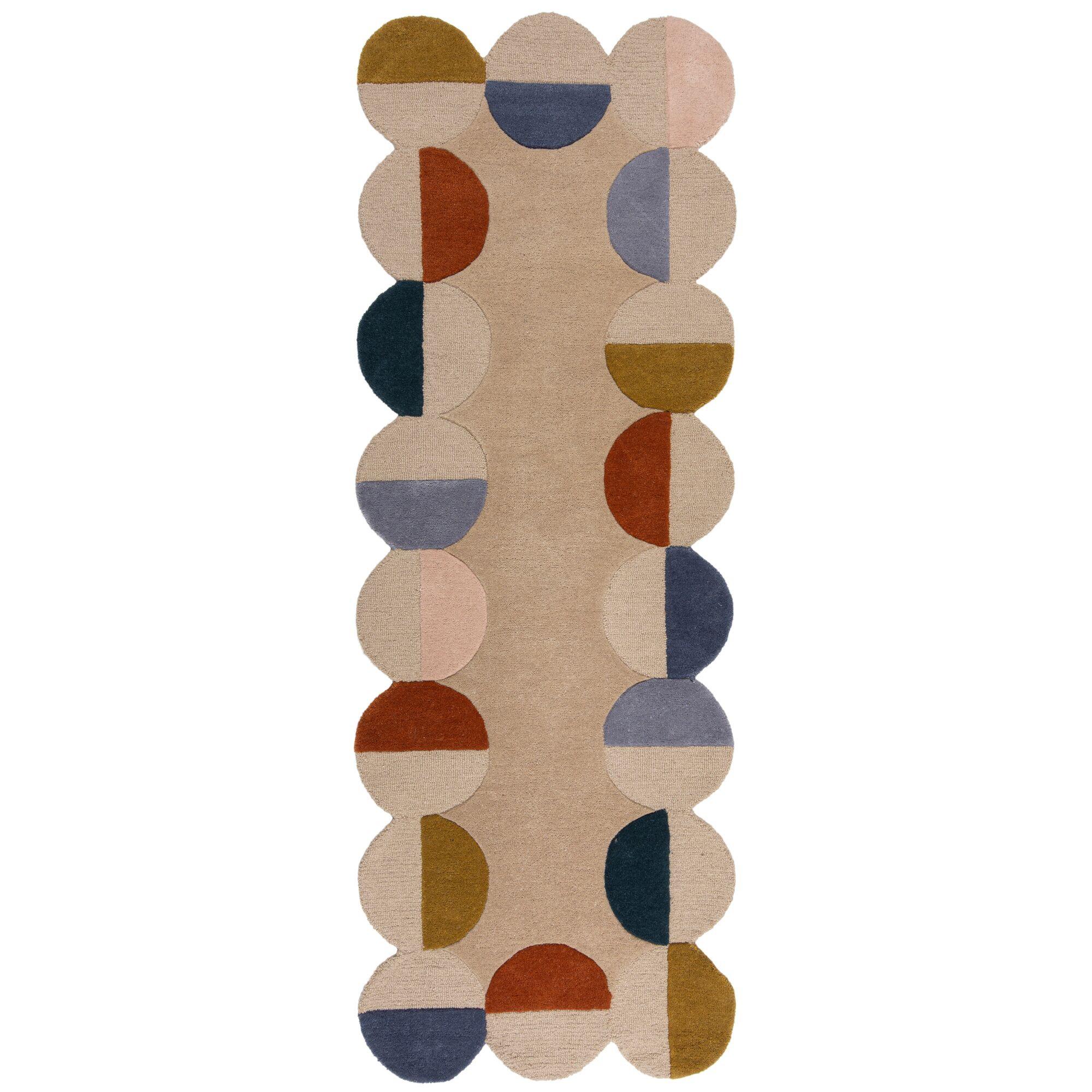 WOLLTEPPICH HALLEIN, mit Wellenmuster, Rost, 80 x 230 cm - Multicolor, Textil (80/230cm) - KADIMA DESIGN