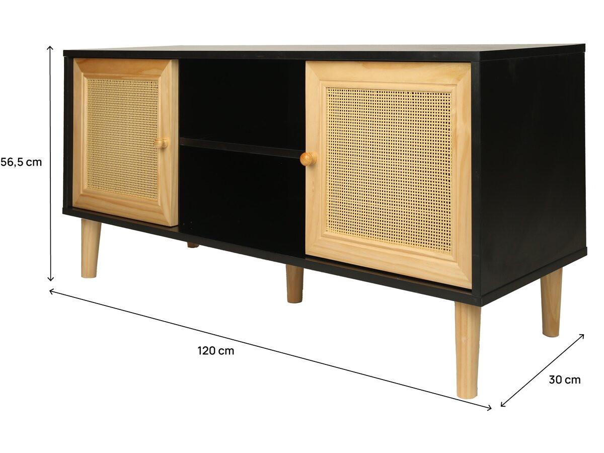 TV-MÖBEL iguane Schwarz - Schwarz, Holz (39/56.5/120cm) - Habitat Garten