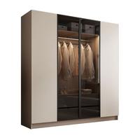 VIERTÜRIGER Schrank ATRIUM mit Glasfront - Kaschmir, Holzwerkstoff (200/210/57cm) - Lookway