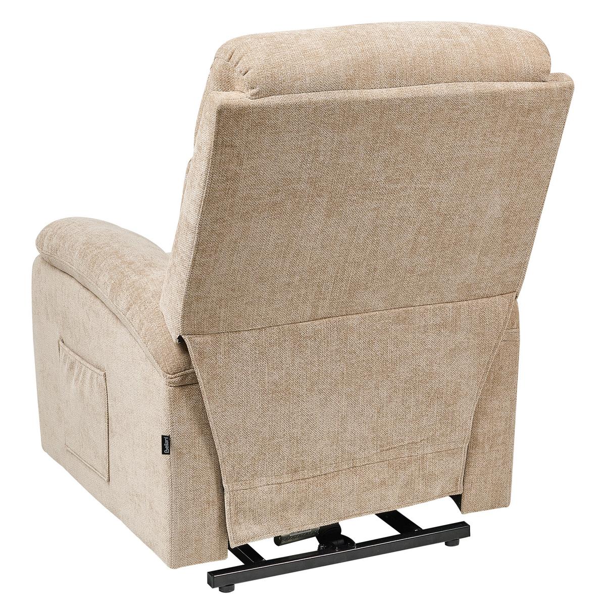 ELEKTRISCHER-FERNSEHSESSEL mit Fußstütze Stoff Beige Rise - Beige, Textil (80/105/91cm) - Beliani