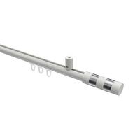 GARDINENSTANGE INNENLAUF Sonius Mavell 140 cm, 1-läufig, 20 mm Ø Weiß - Chromfarben/Weiß, Metall (140cm) - INTERDECO