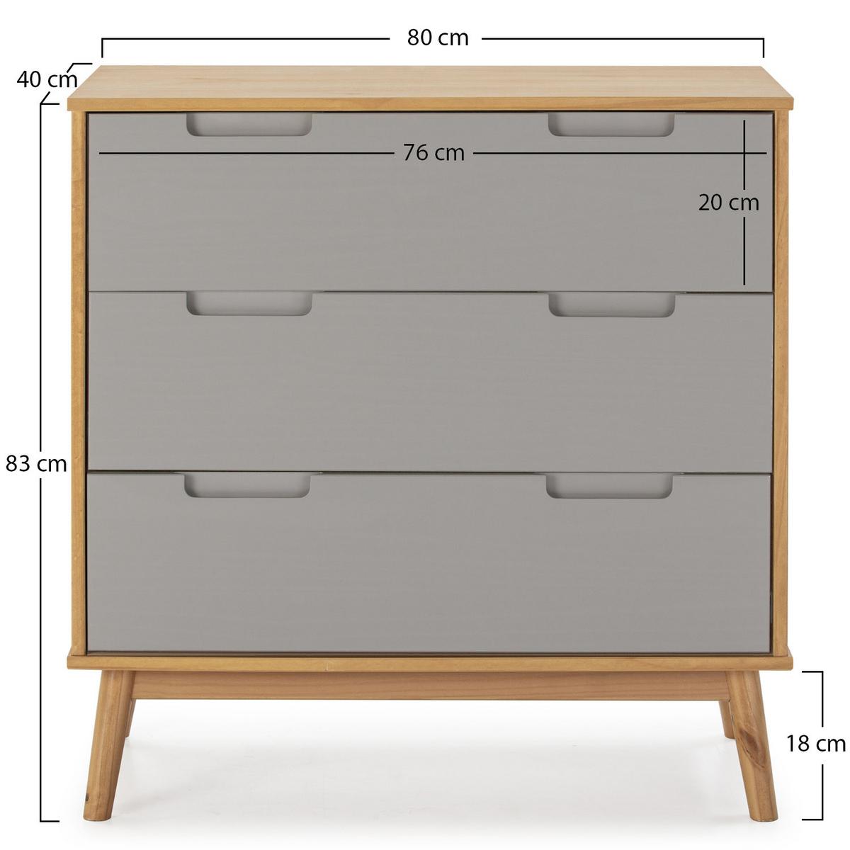KOMMODE 80/82/40 Bruce - Wildeiche, Holz (80/82/40cm)