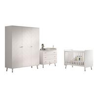 BABYZIMMER Set Kamillah 1 aus MDF in Satin Weiß - Weiß, Holzwerkstoff (374/200/74cm) - 58aufmkessel