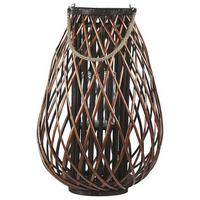 LATERNE Braun Kiusiu - Braun, Holz (40/60/40cm) - Beliani
