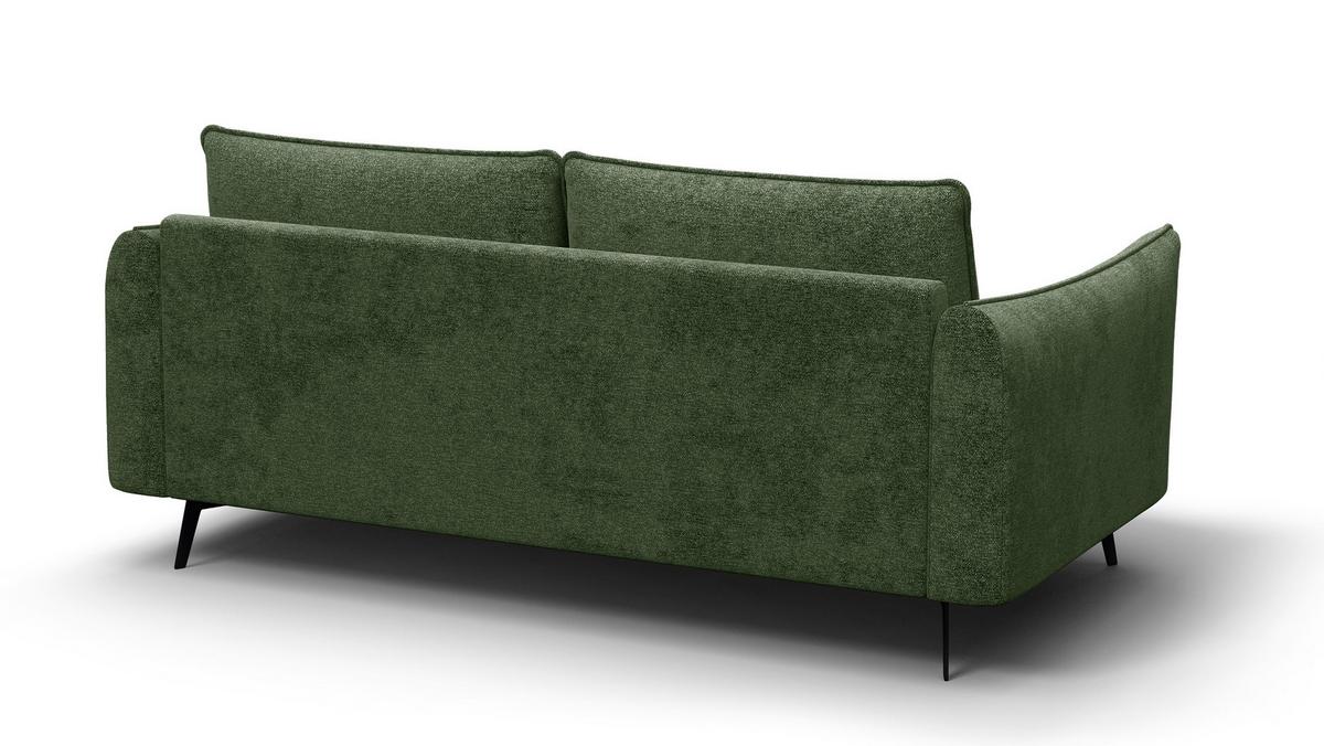 SOFA AERA 2,5-Sitzer, dunkelgrün - Dunkelgrün/Schwarz, Holz/Textil (187/89/96cm) - Wozimo
