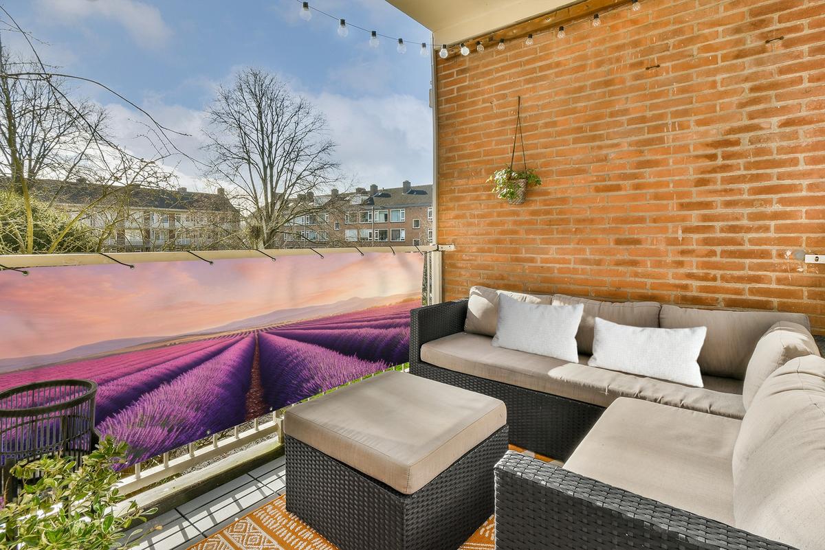 BALKON-SICHTSCHUTZ Lavendelfeld - Sonnenuntergang - Lila - Blumen Windschutz 300x90 cm - Violett, Kunststoff (300/90cm) - MuchoWow