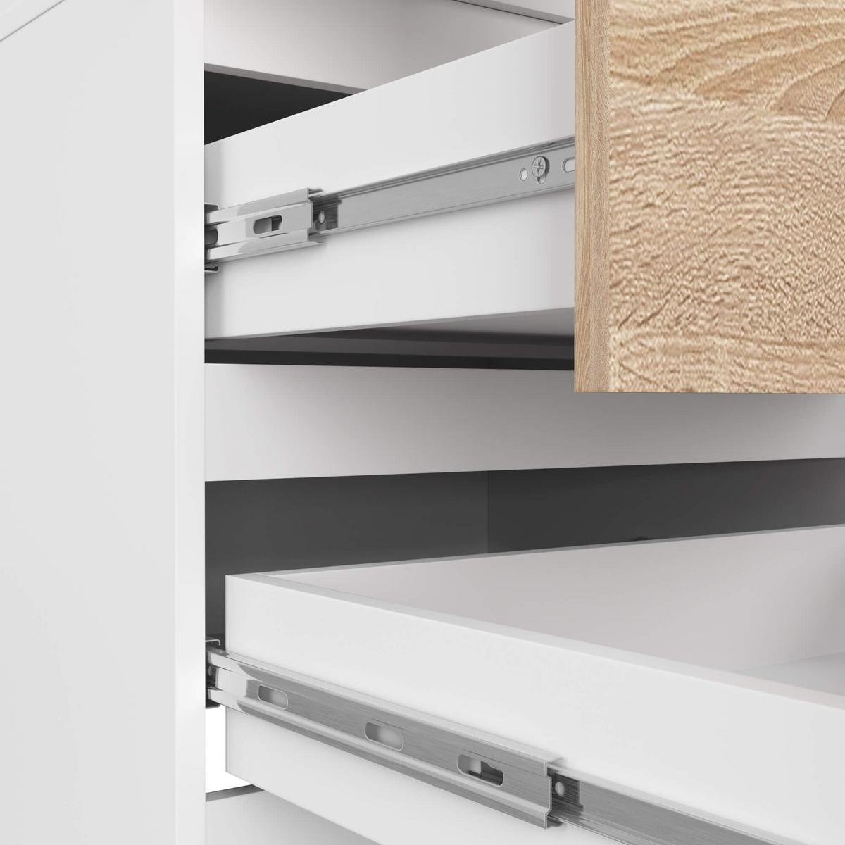 KLEIDERSCHRANK Weiß, Eiche Sonoma 234/60/51 - Weiß/Sonoma Eiche, Holzwerkstoff (60/234/51cm) - RAUMHIRSCH FURNITURE