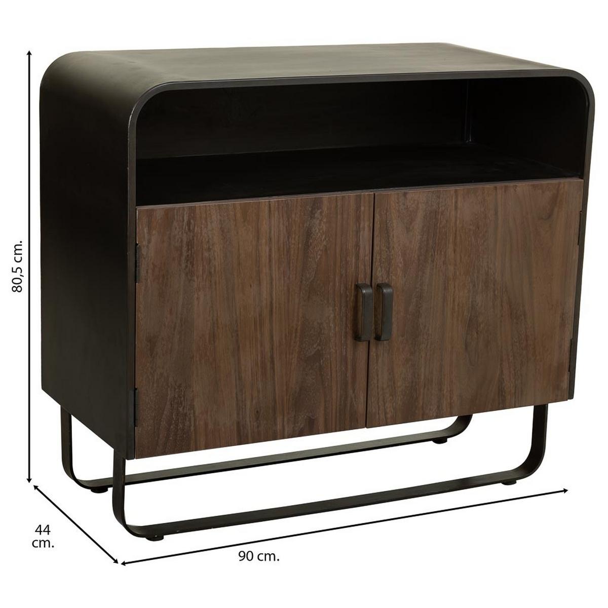 ANRICHTE aus Holz und Metall 90x44x80 cm - Braun, Metall (90/80/44cm) - Wanderlust