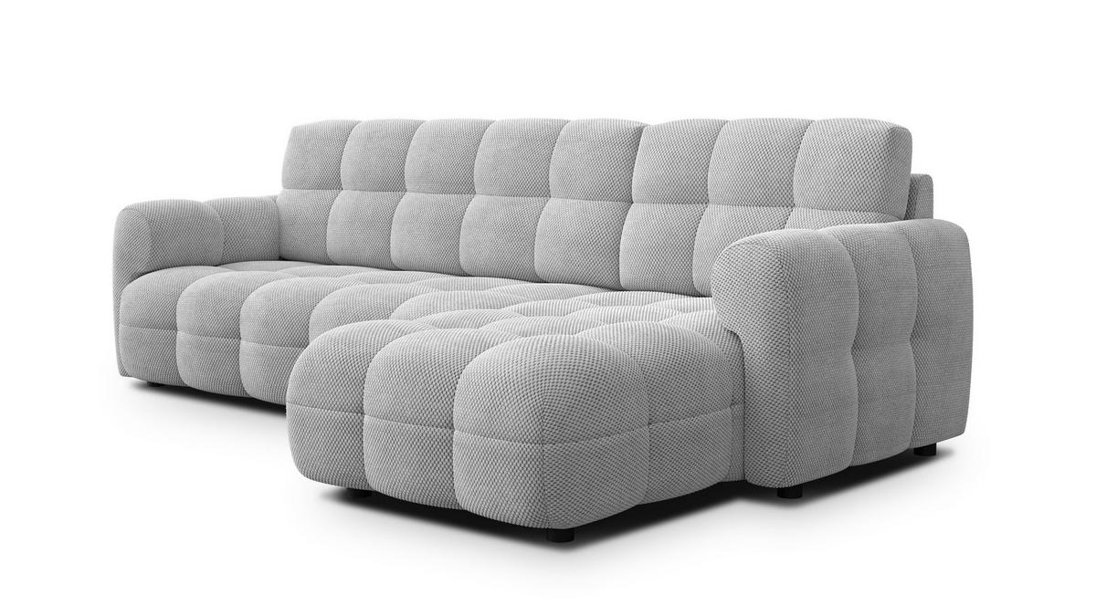 ECKSOFA MELLOW 4-Sitzer, hellgrau - Hellgrau/Schwarz, Holz/Textil (262/156cm) - Wozimo