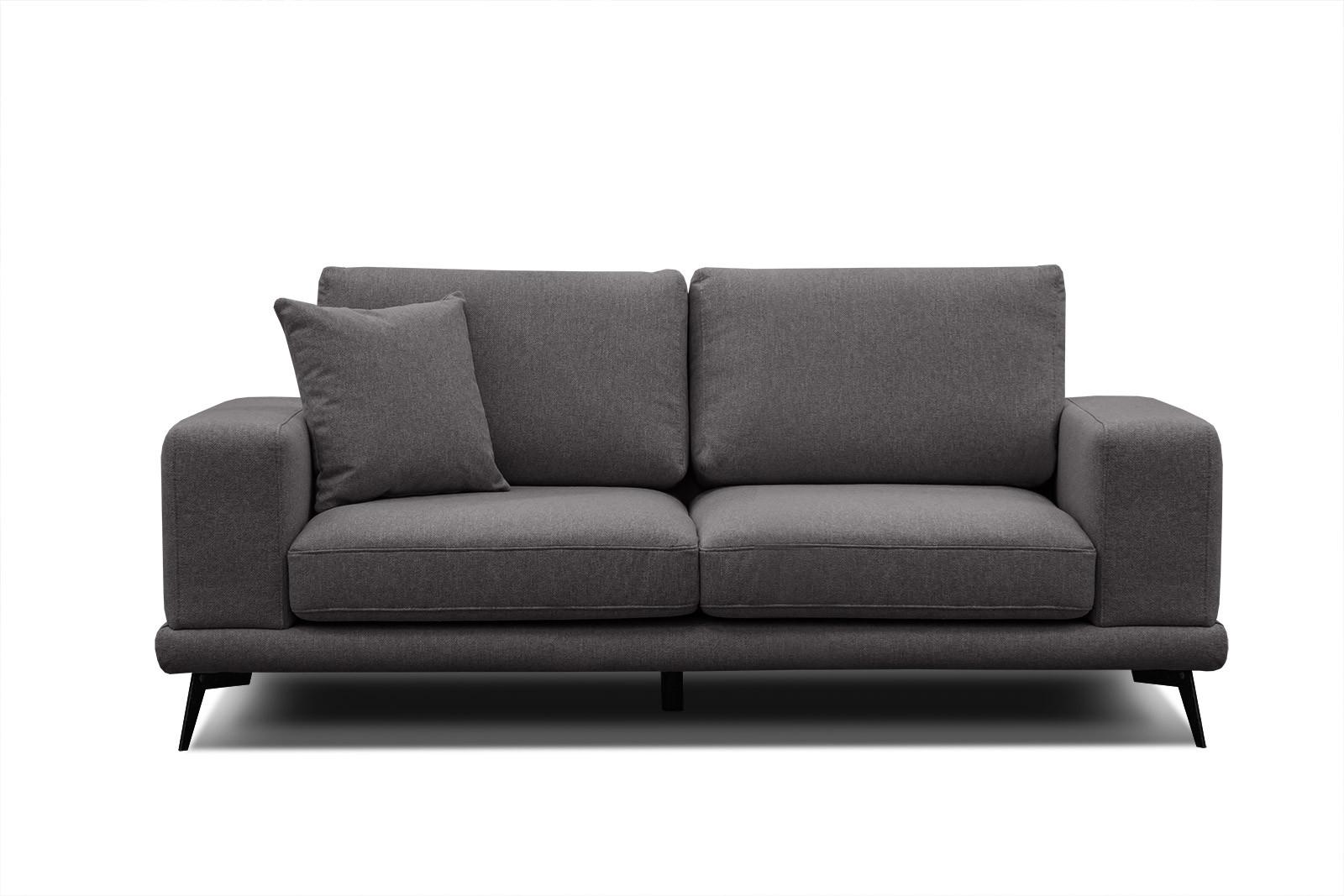 SOFA MEDIOLANE 2,5-Sitzer, graphitfarben - Graphitfarben, Holzwerkstoff/Textil (203/87/96cm) - Wozimo