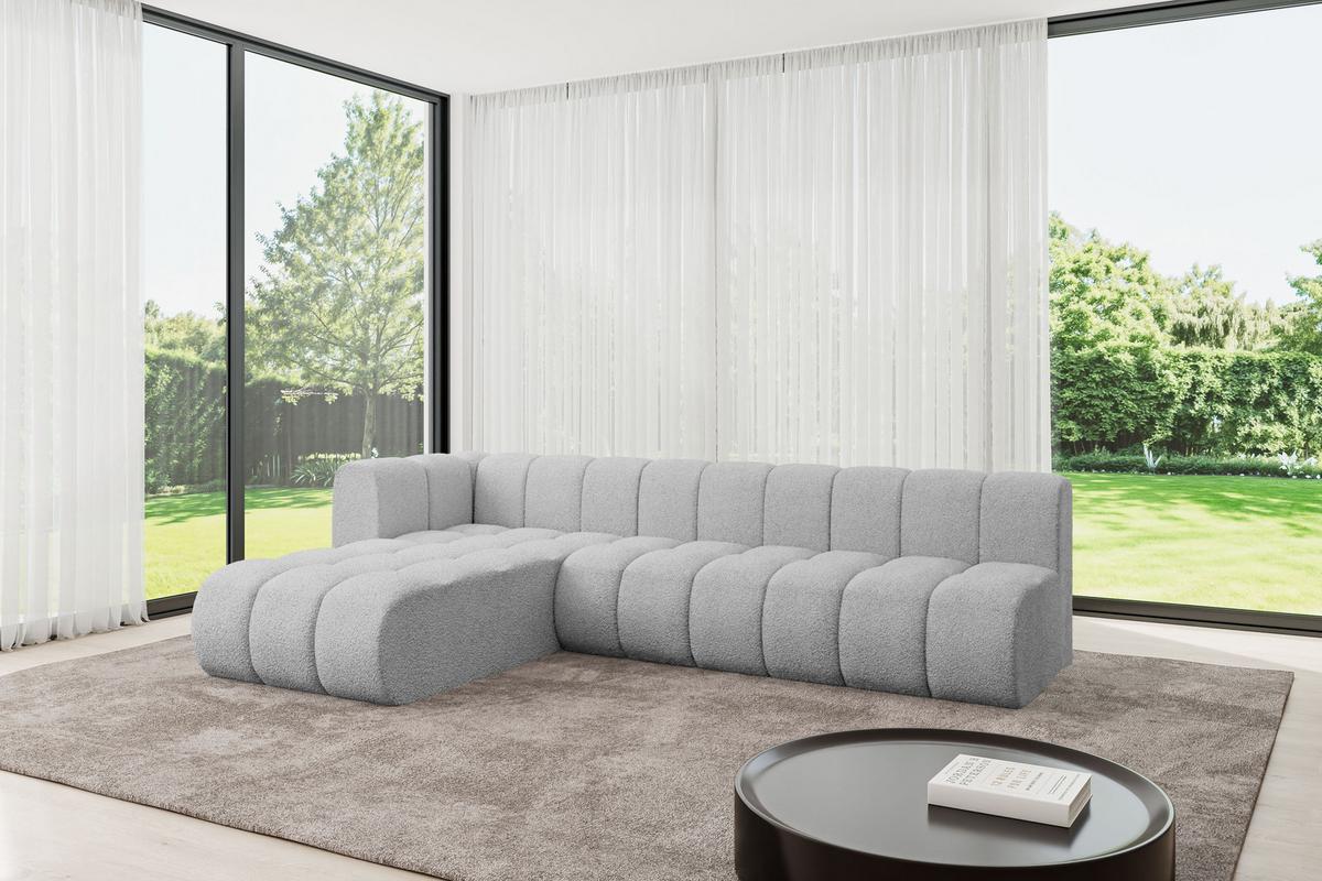 ECKSOFA modulares Sofa Darnel-L2 - 296x177x70 cm Hellgrau - Hellgrau, Holzwerkstoff/Textil (296/177cm) - ALTDECOR