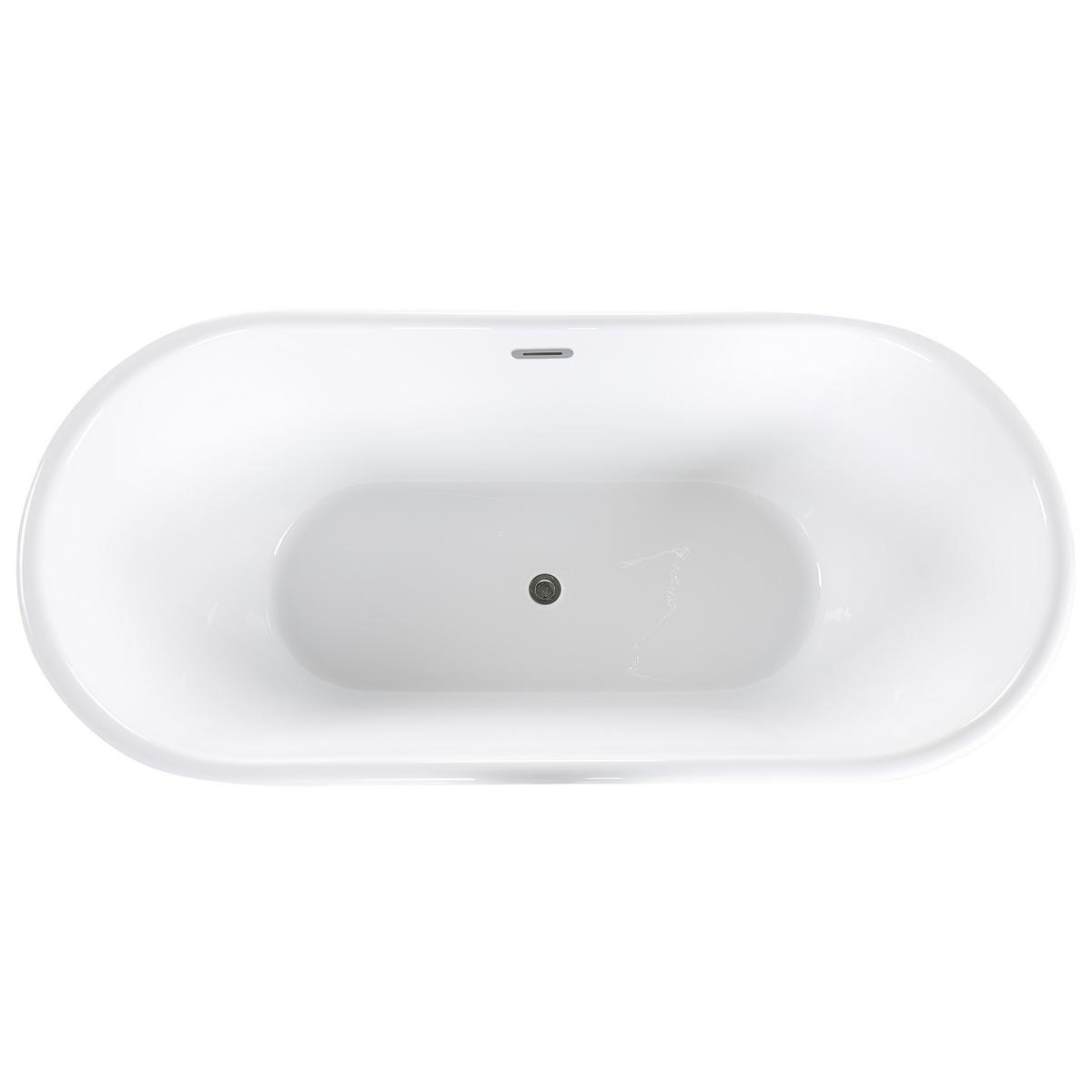 BADEWANNE FREISTEHEND 80x170x59 cm silber Pinel - Silberfarben, Kunststoff (80/59/170cm) - Beliani