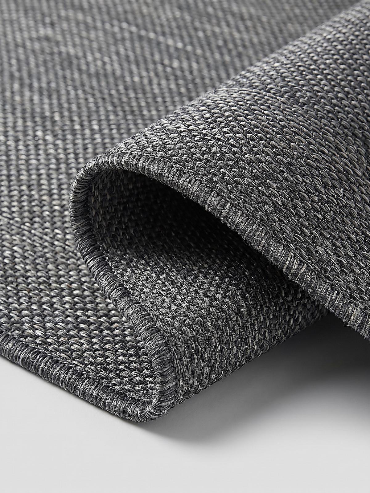 FLACHWEBTEPPICH Bordüre BORNO Polypropylen Anthrazit 140 x 200 cm - Anthrazit, Textil (140/200cm) - KADIMA DESIGN