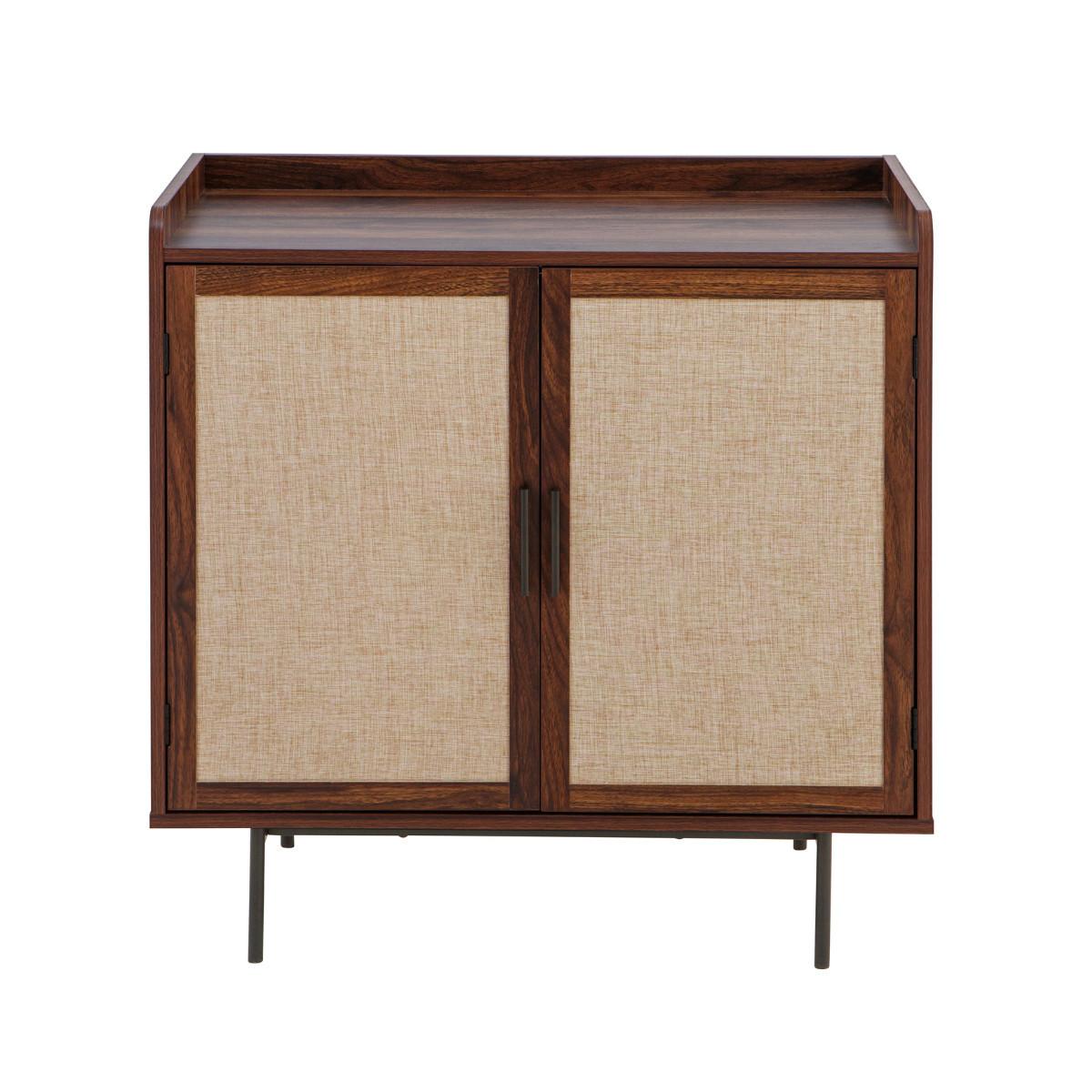 KOMMODE mit 2 Türen in Nussbaumoptik und Stofffronten jetson 80/39,5/79 cm - Nussbaumfarben, Holzwerkstoff (46.5/79/39.5cm) - Calicosy