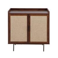 KOMMODE mit 2 Türen in Nussbaumoptik und Stofffronten jetson 80/39,5/79 cm - Nussbaumfarben, Holzwerkstoff (46.5/79/39.5cm) - Calicosy