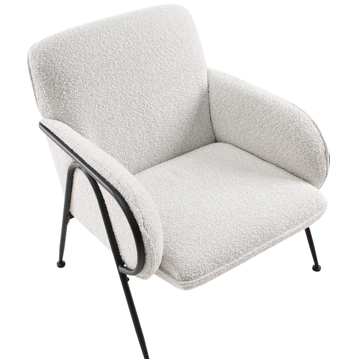 SESSEL Hellbeige Trysnes - Beige/Schwarz, Textil (74/84/75cm) - Beliani